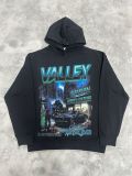 Cross-border American fashion brand VALE new vintage printed hoodie, American street hip-hop pure cotton versatile hooded sweatshirt