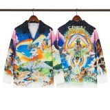 Cross-border American fashion Casblanca long-sleeve shirt, casual beach style, unisex printed patterned shirt