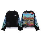 RoughPlay retro print trendy high street casual fashion two-piece set of long-sleeve T-shirts for men and women