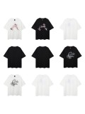 New men's fashion printed short-sleeve T-shirt, summer pure cotton, loose and versatile style