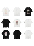 Trendy Skull Print Loose Short-Sleeve T-Shirt for Men, Breathable for Summer