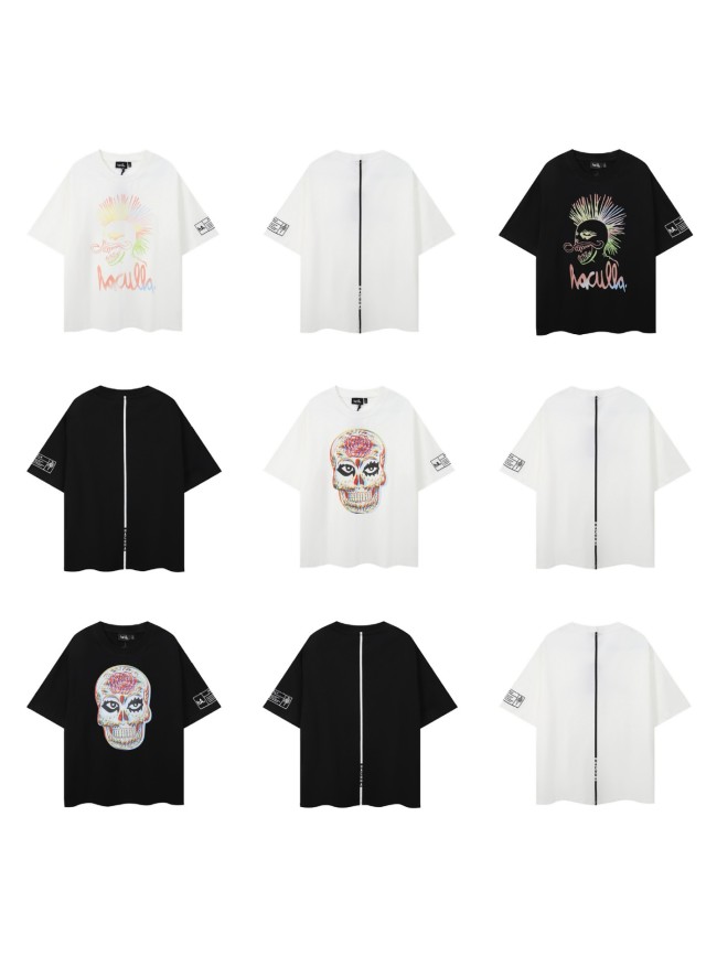 Trendy Skull Print Loose Short-Sleeve T-Shirt for Men, Breathable for Summer