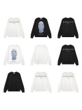 Ih Nom Uh Nit Pearl Masked Man Print Loose Long Sleeve T-Shirt