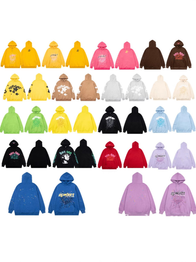 Sp5der 555 Letter Print Hooded Sweatshirt Unisex Versatile Casual Wear