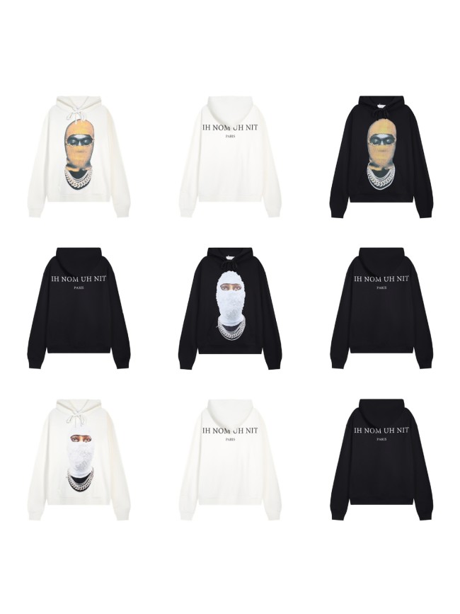 New IHNOMUHNIT hooded printed sweatshirt for men and women, trendy brand, loose fit, autumn and spring style