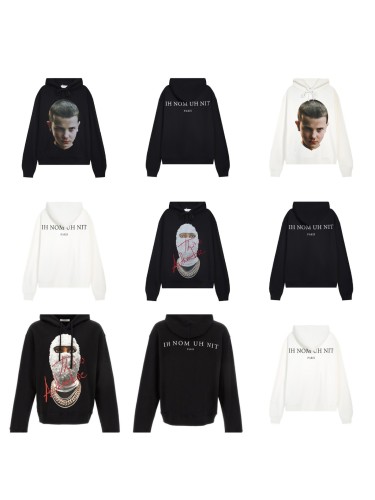 New IH NOM UH NIT hooded sweatshirt for couples, trendy brand print, loose and casual