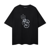 Classic short-sleeve T-shirt with letter print, loose fit, unisex trendy top