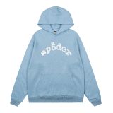 sp5der Spider Web Cross-Border Street Style Heavyweight Fleece Full-Diamond Autumn-Winter Loose Casual Hooded Sweatshirt