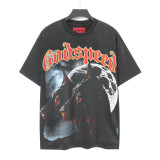 American high street fashion brand summer hip-hop casual racing sunset print loose short-sleeve T-shirt