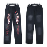 Cross-border American fashion Hellstar washed vintage hip-hop American street style printed casual pure cotton sweatpants