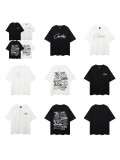 American-style trendy brand letter-printed short-sleeve T-shirt for men, loose fit for summer, suitable for couples
