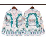 Cross-border American fashion Casblanca long-sleeve shirt, casual beach style, unisex printed patterned shirt