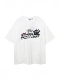 Trendy printed short-sleeve T-shirt, loose fit, unisex, summer pure cotton casual top