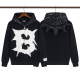 Cross-border trendy brand Glo Long's new full-print hooded pure cotton zip-up American street hip-hop sweatshirt