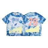 Gallery Dept.color-blocked spring-summer new knit casual American-style trendy streetwear cross-border versatile short-sleeve shirt