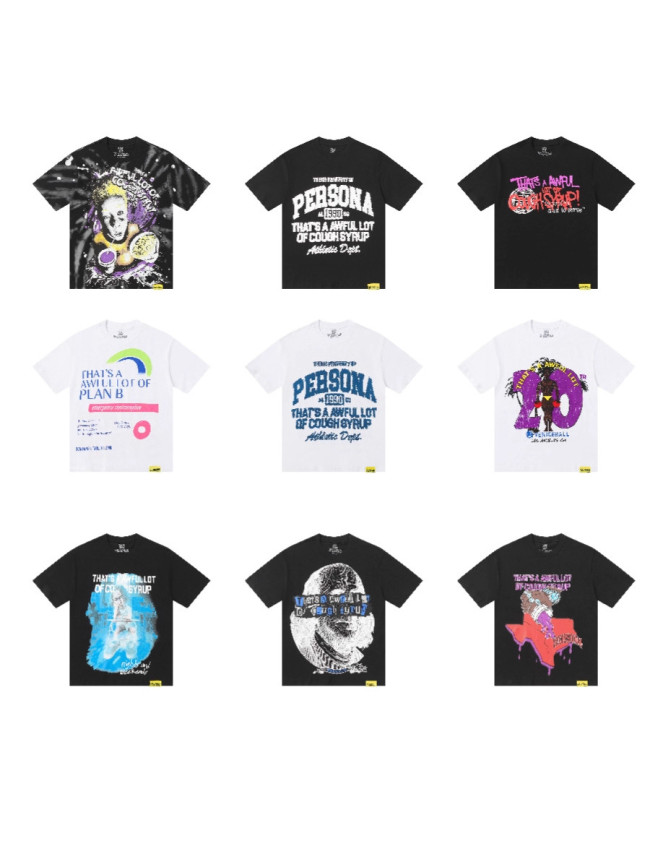 Cross-border American fashion THATSA AWFUL LOT OF COUGH SYRUP casual printed cotton short-sleeve T-shirt