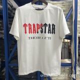 New cross-border American fashion Trapstar street style casual letter pattern black and white printed pure cotton short-sleeve T-shirt