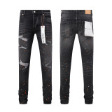 Cross-border trendy new Purple Brand ripped washed vintage street hip-hop denim pants