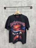 Cross-border trendy new American street hip-hop pure cotton vintage distressed casual versatile short-sleeve shirt