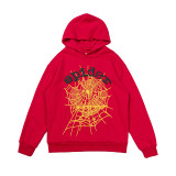 Sp5der cross-border trendy brand new loose casual printed hooded pure cotton spider web versatile American street style sweatshirt