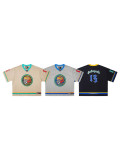 Cross-border trendy new printed mesh jersey, versatile American street hip-hop summer short-sleeve shirt