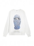 Ih Nom Uh Nit Pearl Masked Man Print Loose Long Sleeve T-Shirt
