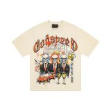 Cross-border trendy new American street hip-hop pure cotton vintage distressed casual versatile short-sleeve shirt