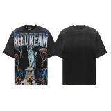 Cross-border American fashion brand VALE new American street hip-hop printed pure cotton versatile casual washed distressed short-sleeve T-shirt