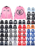 Cross-border American fashion Hellstar loose-fitting American hip-hop street style pure cotton washed vintage zipper hooded sweatshirt