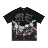 25ss new cross-border trendy street hip-hop rhinestone pure cotton sports casual short-sleeve T-shirt