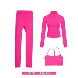 Original Embroidered  Short Jacket Y-Back Vest Nine-Point Set Gold Yoga Sports Solid Color Short Style