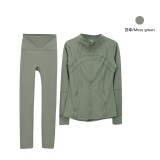 Same style jacket DF set top long-sleeve women's tight-fitting stand-up collar elastic fitness sports running yoga wear