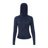 Original Define hooded jacket yoga wear slim-fit zip-up cardigan casual sports fitness women's style