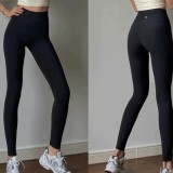 Same style original label yoga pants, high-waisted, breathable, quick-drying, fitness cropped pants, peach butt-lifting, sports yoga