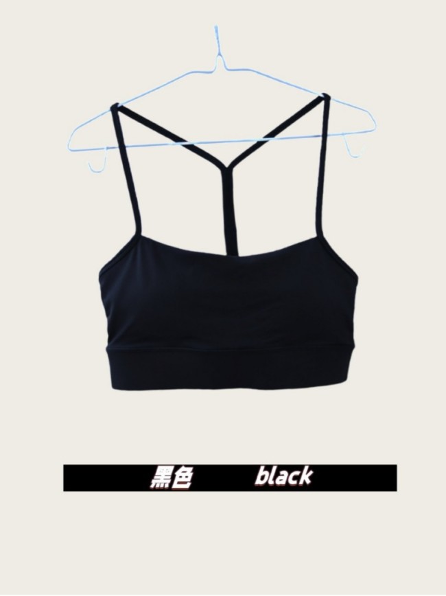 Original Embroidered  Sports Y-Shape Bra for Women with Chest Pads, Beauty Back Fitness Camisole