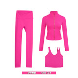 Original Embroidered  Short Jacket, Gold U-Shaped Vest, Nine-Point Yoga Fitness Sports Short Coat