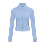 Original define short stand-up collar jacket, new model for yoga and running, women's slim-fit, elastic and shaping