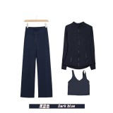 Original Embroidered  Straight Pants, U-Back Vest, Stand-Up Collar Jacket Set, Barely-there Fitness Sports Bra with Beautiful Back Design