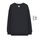 Original Embroidered  Long Women's Crew Neck Sweatshirt, Loose Fit Plus Size Yoga Fitness Sports Sweatshirt for Women