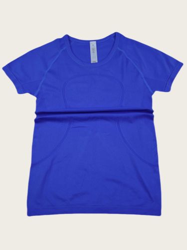 Original Embroidered 1.0 Short-Sleeve High-Elastic Seamless Sports T-Shirt for Fitness, Comfortable Knit Top for Yoga