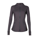 Original Define Yoga Top Fitness Wear Long Sleeve Running Sports Stand Collar Jacket for Women