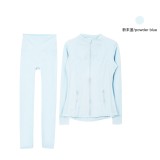 Same style jacket DF set top long-sleeve women's tight-fitting stand-up collar elastic fitness sports running yoga wear