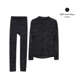 Same style jacket DF set top long-sleeve women's tight-fitting stand-up collar elastic fitness sports running yoga wear