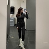 Original Align style women's high-waisted cropped pants, breathable, peach butt-lifting yoga pants for sports and fitness