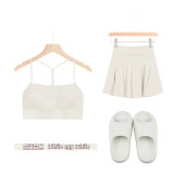 Original Embroidered  Thick-Soled EVA Sandals with Y-Back Vest and Short Skirt Set for Women's Summer Yoga Sports