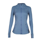 Original Define Yoga Top Fitness Wear Long Sleeve Running Sports Stand Collar Jacket for Women
