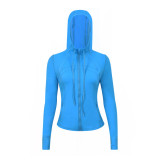 Original Define hooded jacket yoga wear slim-fit zip-up cardigan casual sports fitness women's style