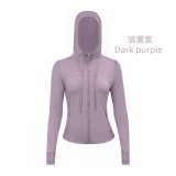 Original Embroidered  Slim-Fit Full-Zip Hooded Cardigan  Jacket Casual Sports Slimming Coat for Women