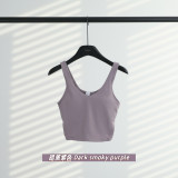 Original Embroidered  Sports Bra with Chest Pads, Shockproof, Push-Up, for Running and Yoga