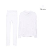 Same style jacket DF set top long-sleeve women's tight-fitting stand-up collar elastic fitness sports running yoga wear